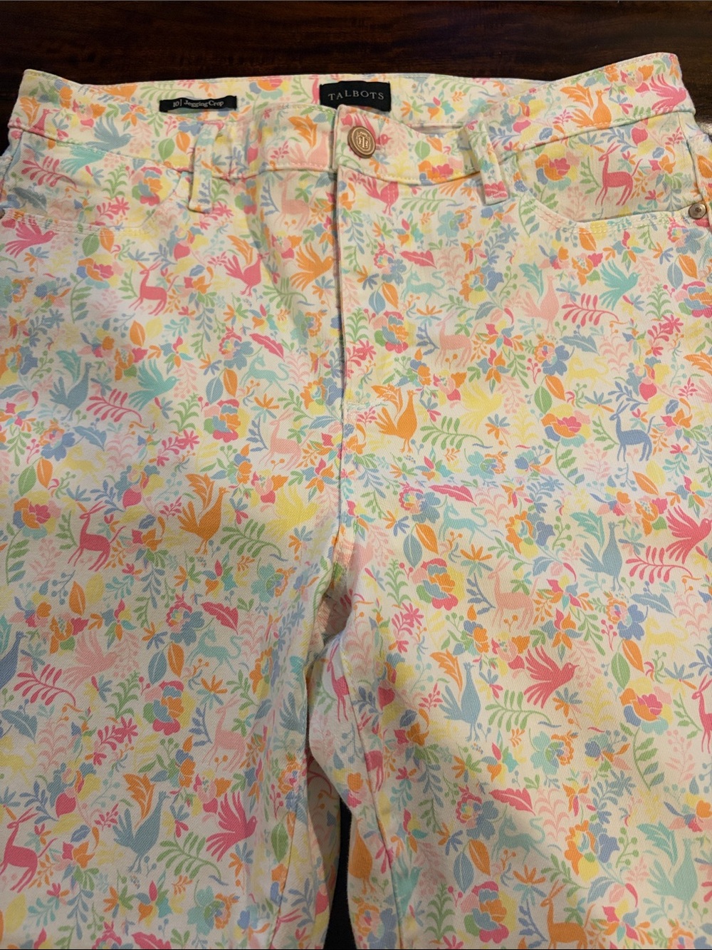 Talbots Pastel Pattern Cropped Jeans - Picture 3 of 3
